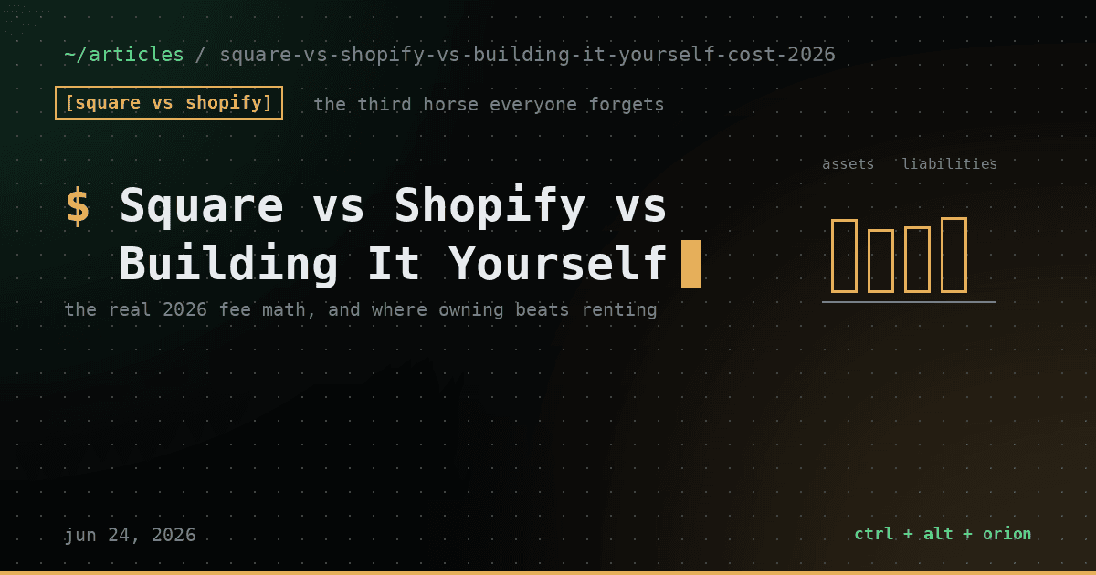 Square vs. Shopify vs. Building It Yourself — The Real Cost Breakdown for 2026 — square vs shopify