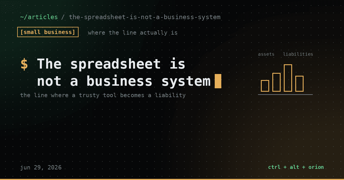 The Spreadsheet Is Not a Business System — small business