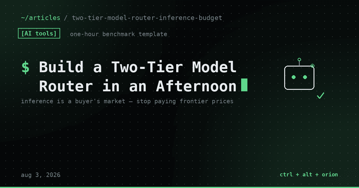 Stop Paying Frontier Prices for Flash-Class Work: Build a Two-Tier Model Router in an Afternoon — AI tools