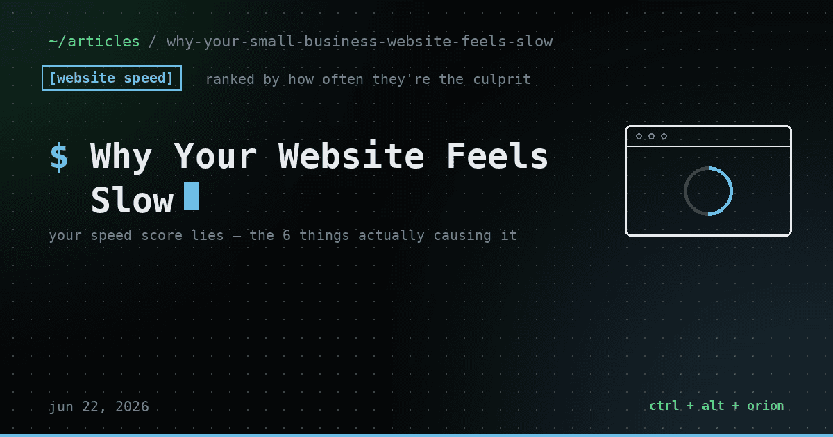 Why Your Small Business Website Feels Slow (and the 6 Things Actually Causing It) — website speed
