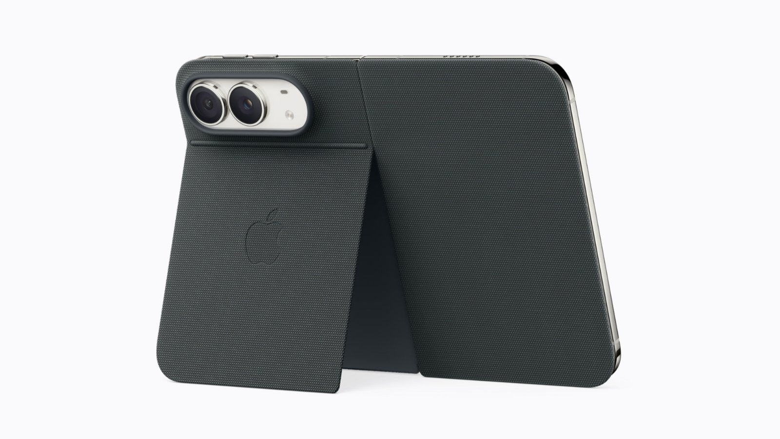 Apple iPhone Duo Folio with Kickstand in Navy Blue, kickstand open